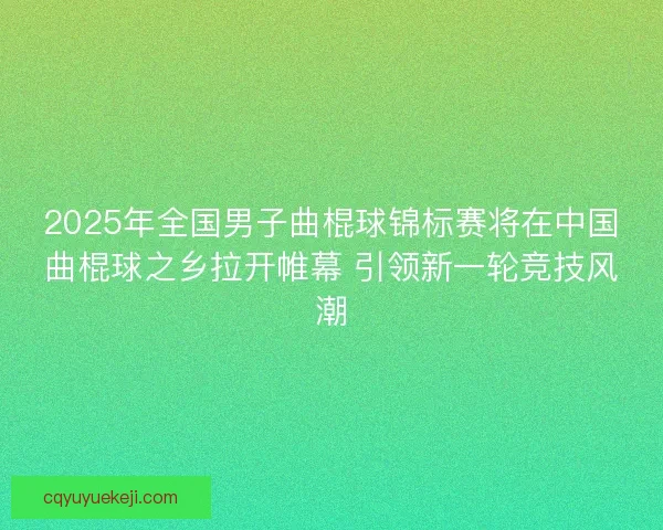 2025年全国男子曲棍球锦标赛将在中国曲棍球之乡拉开帷幕 引领新一轮竞技风潮